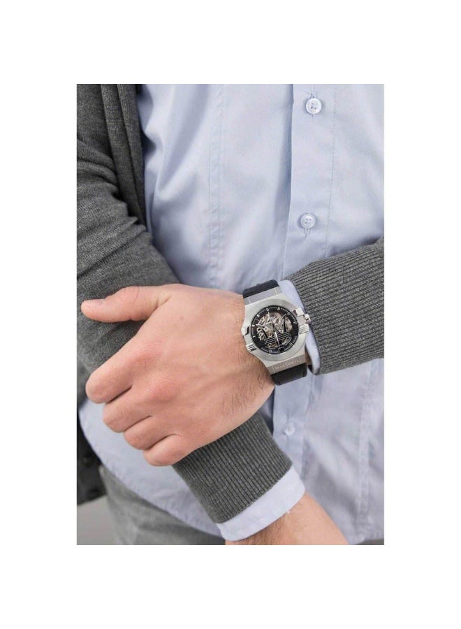 Maserati Potenza R8821108001 Men's Automatic Watch — Black Leather Strap | 100M Water Resistance - Image 4