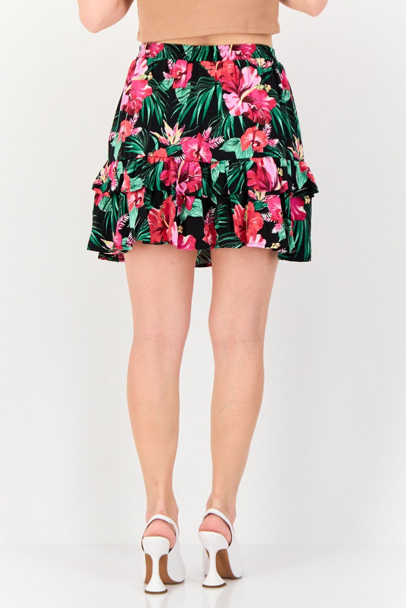 ONLY Women Floral Print Mini Skirt, Multicolor - Image 4
