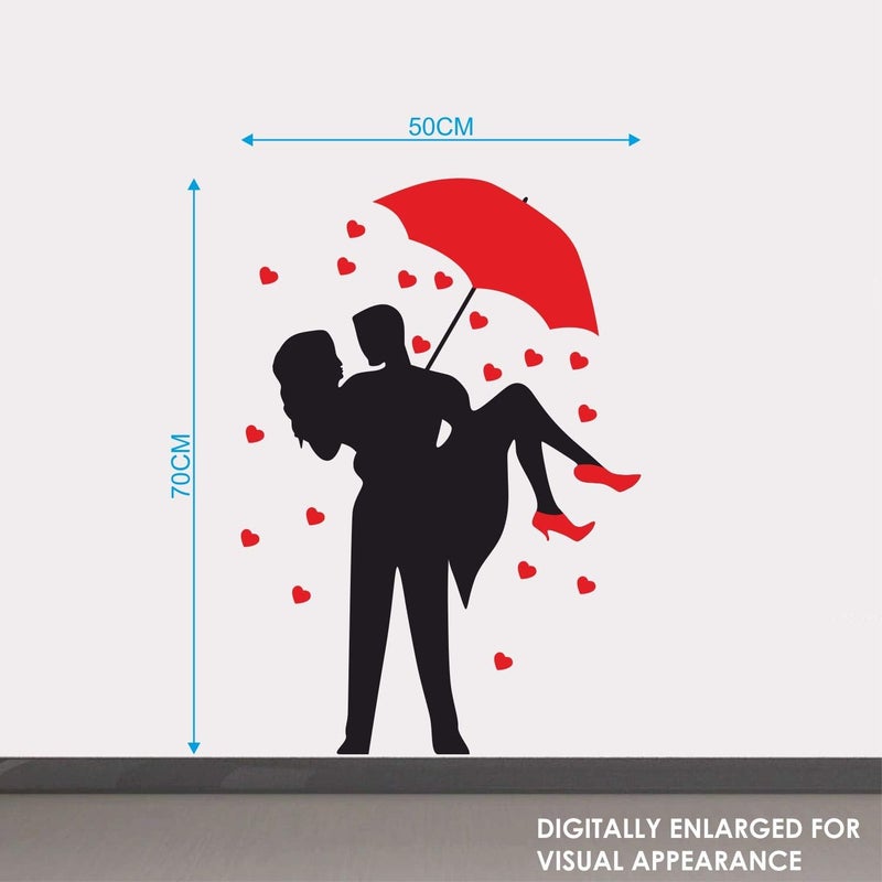 StickMe Couples With Umbrella - Heart Rain Wall Sticker - Image 3