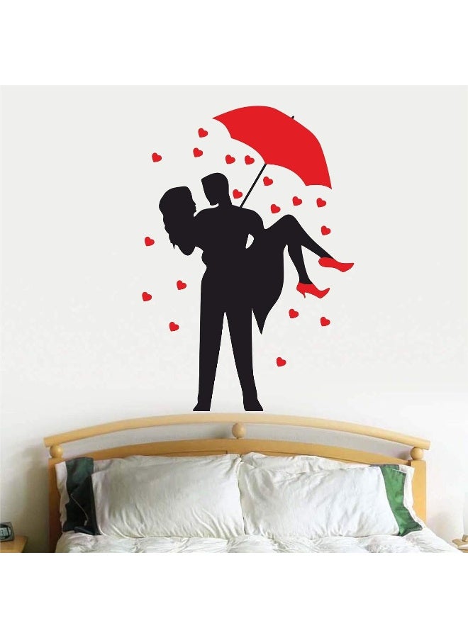 StickMe Couples With Umbrella - Heart Rain Wall Sticker - Image 1