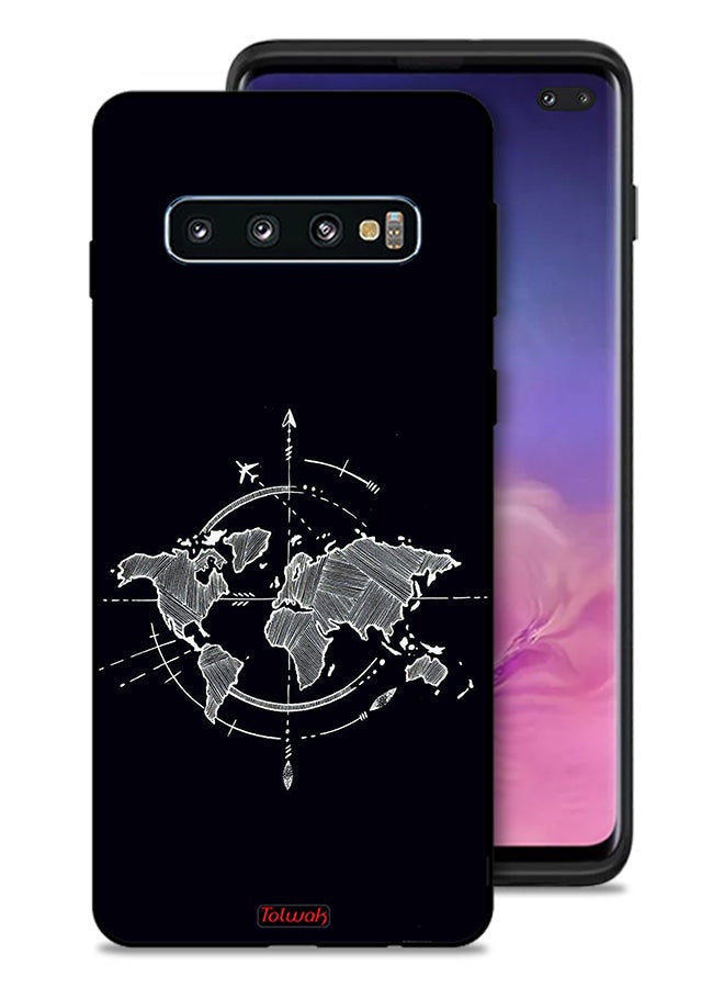 Tolwak Samsung Galaxy S10 Plus Protective Case Cover Compass Art - Image 1