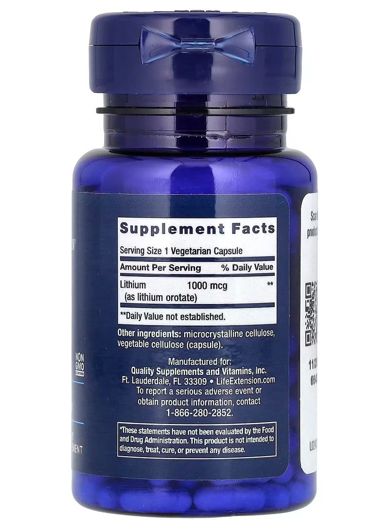 لايف إكستنشن ليثيوم، 1000 مكجم، 100 كبسولة نباتية - Image 2