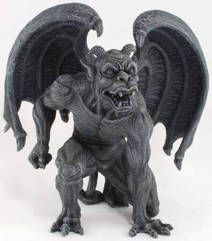 EVIL WINGED DEVIL GARGOYLE STATUE SCULPTURE