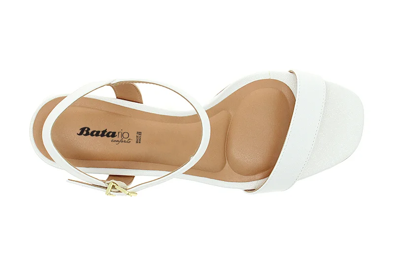VIZZANO Vizzano Ladies Mid Heel Sandals White 99 | Made In Brazil