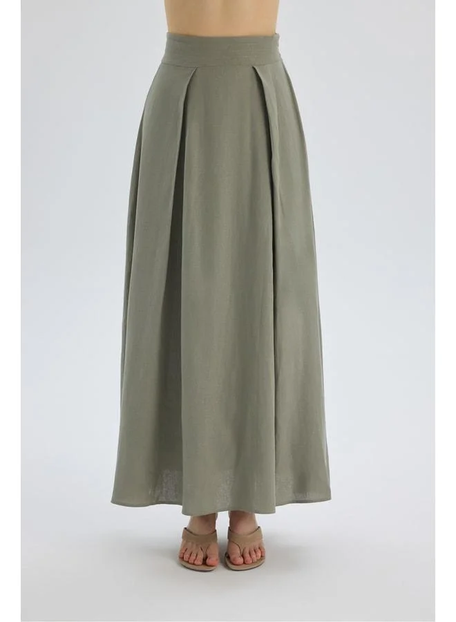 Bohemai  Mombasa Pleated Detail Khaki Skirt. for Women | Best Price UAE
