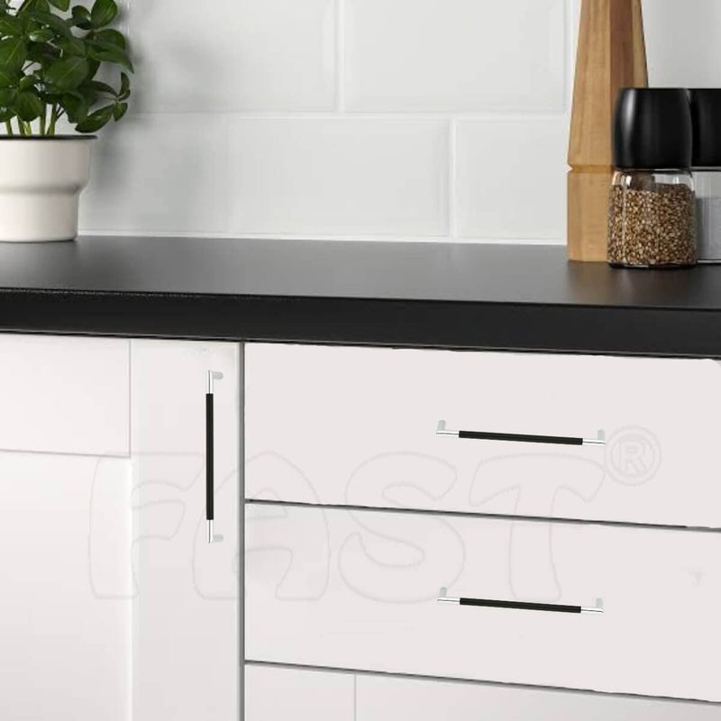 FAST CP03B Chrome Plated Black Modular Kitchen Drawer and Wardrobe Door Cabinet Handles for Pull Door & Drawers (224 MM 2PCS) - Image 4