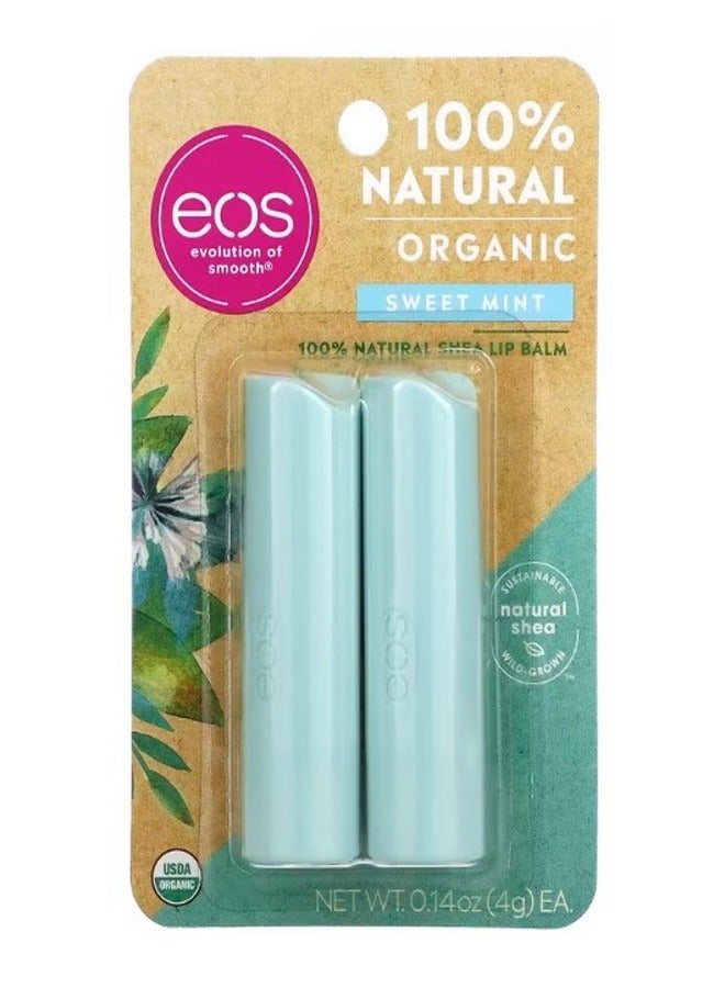 evolution of smooth Organic 100 Natural Shea Lip Balm Sweet Mint 2 Pack 0.14 oz 4 g Each - Image 2