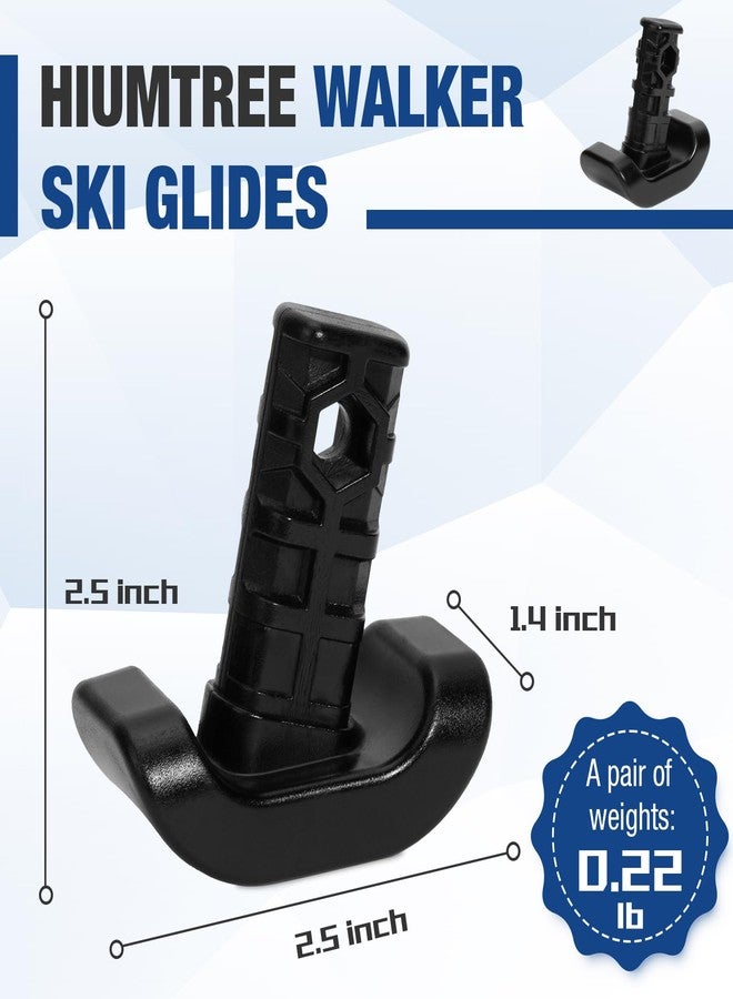 Hiumtree 4 Pcs Replacement Ski Glides Black Walker Ski Glide Compatible with Stander EZ Fold-N-Go Walker, Able Life Space Saver Walker and Signature Life Elite Travel Walker - Image 2