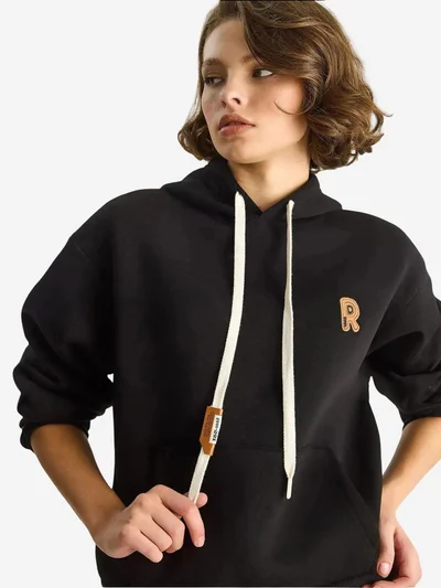 Bianco Lucci LUCCI Embroidered Hooded Sweatshirt