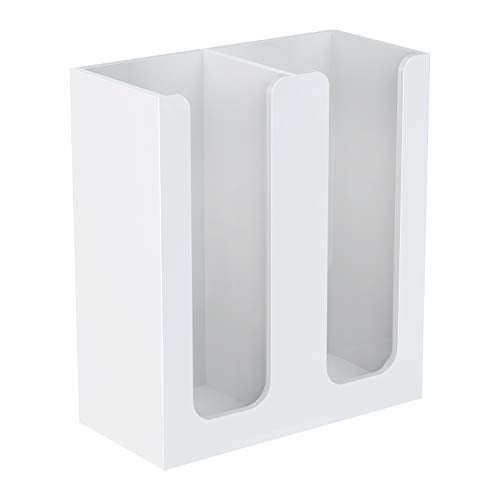 Richboom Acrylic Coffee Cup and Lid Storage Organizer Holder, 2 Compartments, White - Image 1