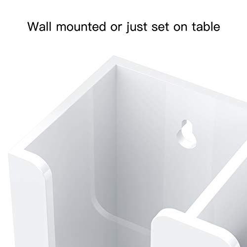 Richboom Acrylic Coffee Cup and Lid Storage Organizer Holder, 2 Compartments, White - Image 5