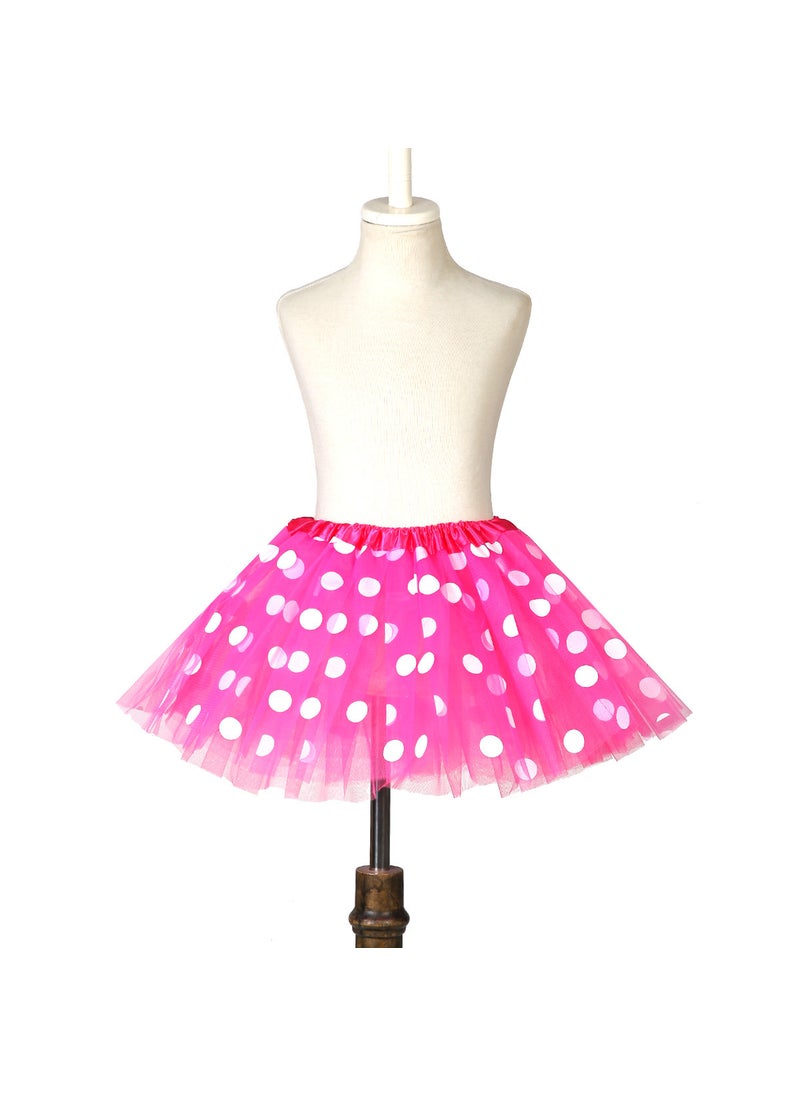 Generic Kids Tutu Princess Tulle Skirt Three Layers Rose Red 