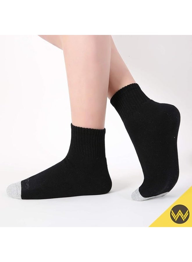 WANDER Men's Athletic Ankle Socks 3/8 Pairs Thick Cushion Running Socks for Men&Women Cotton Socks 6-9/9-12/12-15 - Image 5