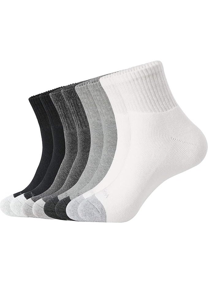 WANDER Men's Athletic Ankle Socks 3/8 Pairs Thick Cushion Running Socks for Men&Women Cotton Socks 6-9/9-12/12-15 - Image 1