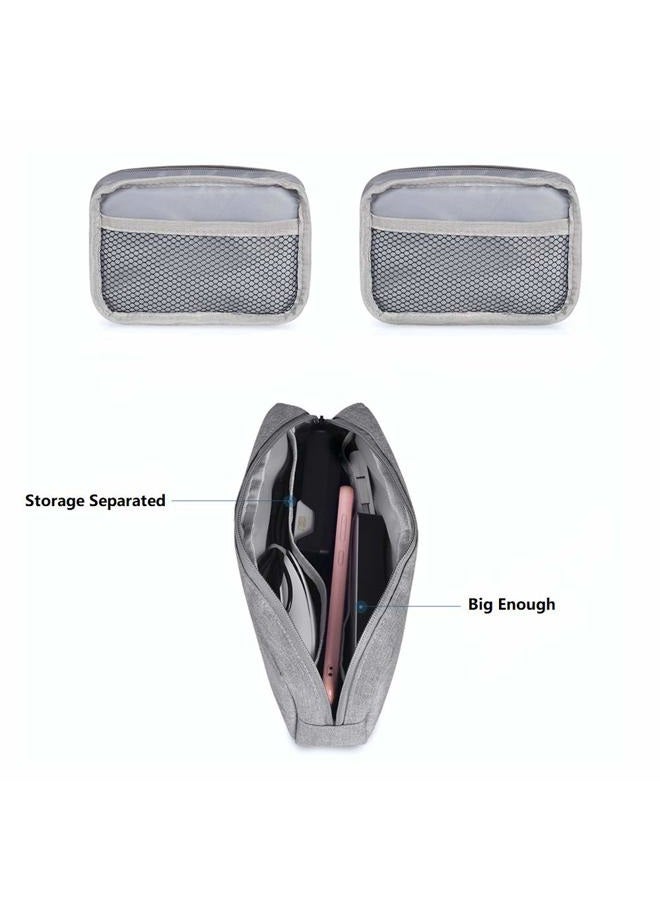 ERCRYSTO Universal Electronics/Accessories Soft Carrying Case Bag, Durable & Light-weight,Suitable for Out-going, Business, Travel and Cosmetics Kit, Small-gray, Large, Travel - Image 3