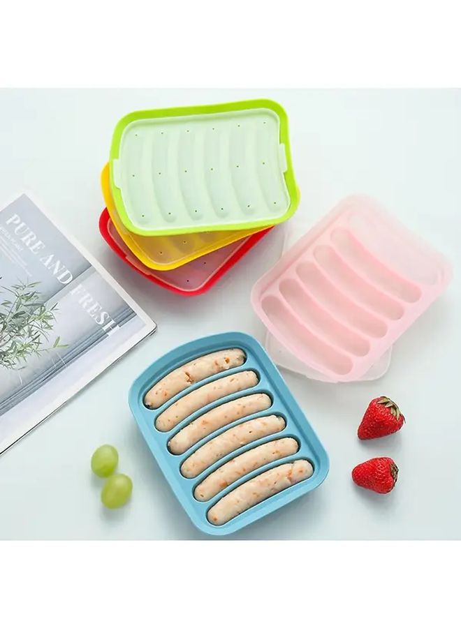 Orange Hot Dog Mold Set Of 6 With Lids Food Grade Non Stick High Temperature Resistant Reusable Easy Clean - Image 1