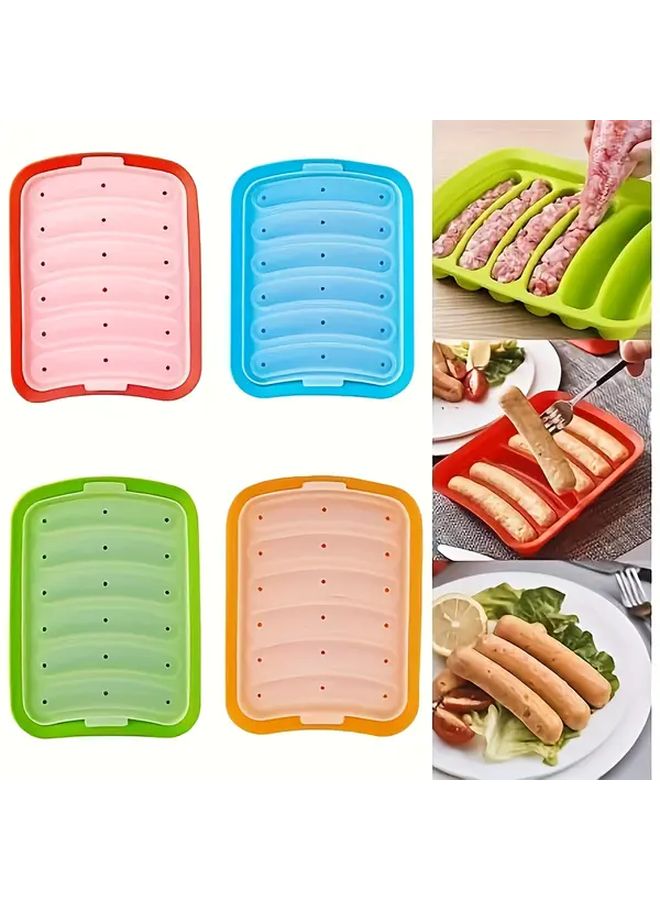 Orange Hot Dog Mold Set Of 6 With Lids Food Grade Non Stick High Temperature Resistant Reusable Easy Clean - Image 2