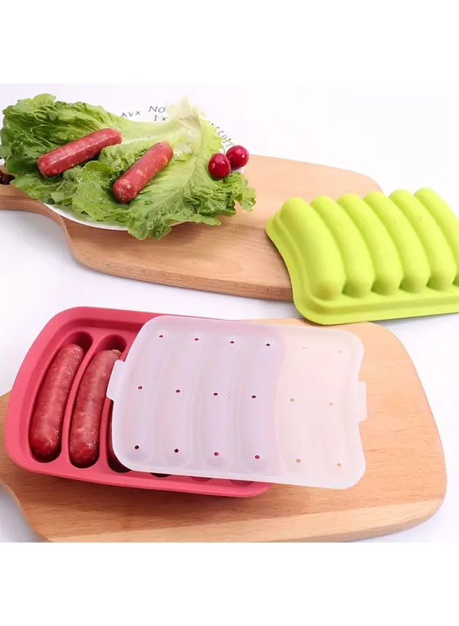 Orange Hot Dog Mold Set Of 6 With Lids Food Grade Non Stick High Temperature Resistant Reusable Easy Clean - Image 4