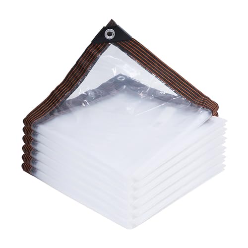 YLBFJXK 6' x 10' Clear Poly Tarp Heavy Duty with Grommets for Henhouse Porch Greenhouse Camping - Image 1