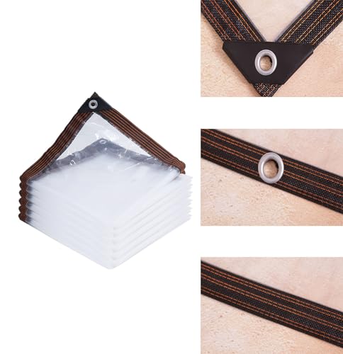 YLBFJXK 6' x 10' Clear Poly Tarp Heavy Duty with Grommets for Henhouse Porch Greenhouse Camping - Image 3