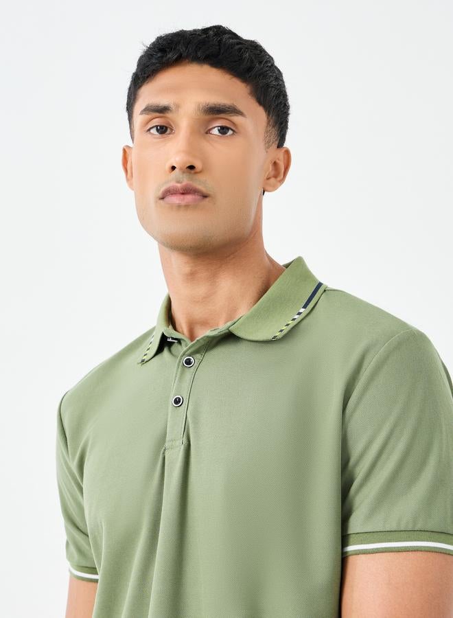 Styli Regular Fit Polo T-Shirt with Contrast Tipping Detail - Image 3