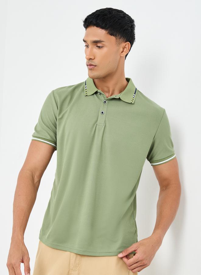 Styli Regular Fit Polo T-Shirt with Contrast Tipping Detail - Image 1