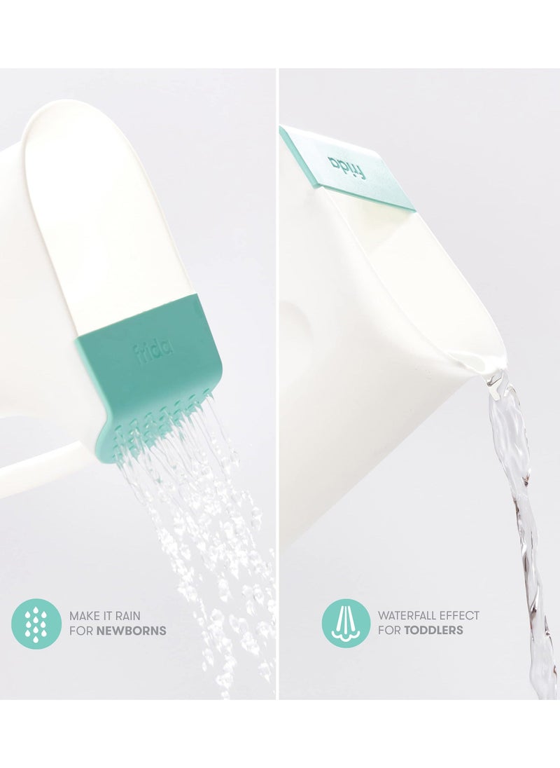 fridababy - Control the Flow Rinser by Frida Baby Bath Time Rinse Cup With Easy Grip Handle and Removable Rain Shower White - Image 1