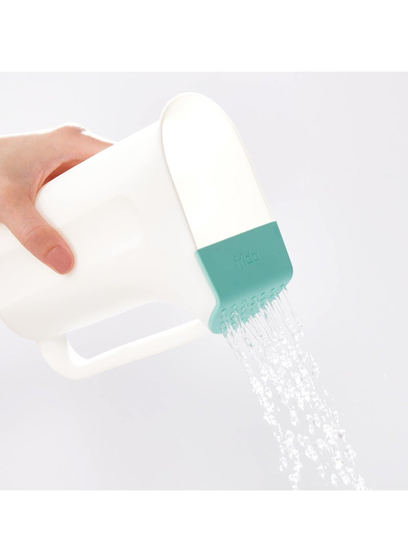 fridababy - Control the Flow Rinser by Frida Baby Bath Time Rinse Cup With Easy Grip Handle and Removable Rain Shower White - Image 1
