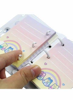 Y&D 3-Ring Binder Cover Notebooks Mini Clear Transparent PVC Protector Notebook Snap Button Closure Loose Leaf Folder DIY Journal Notebook with Insert Paper  - Image 5