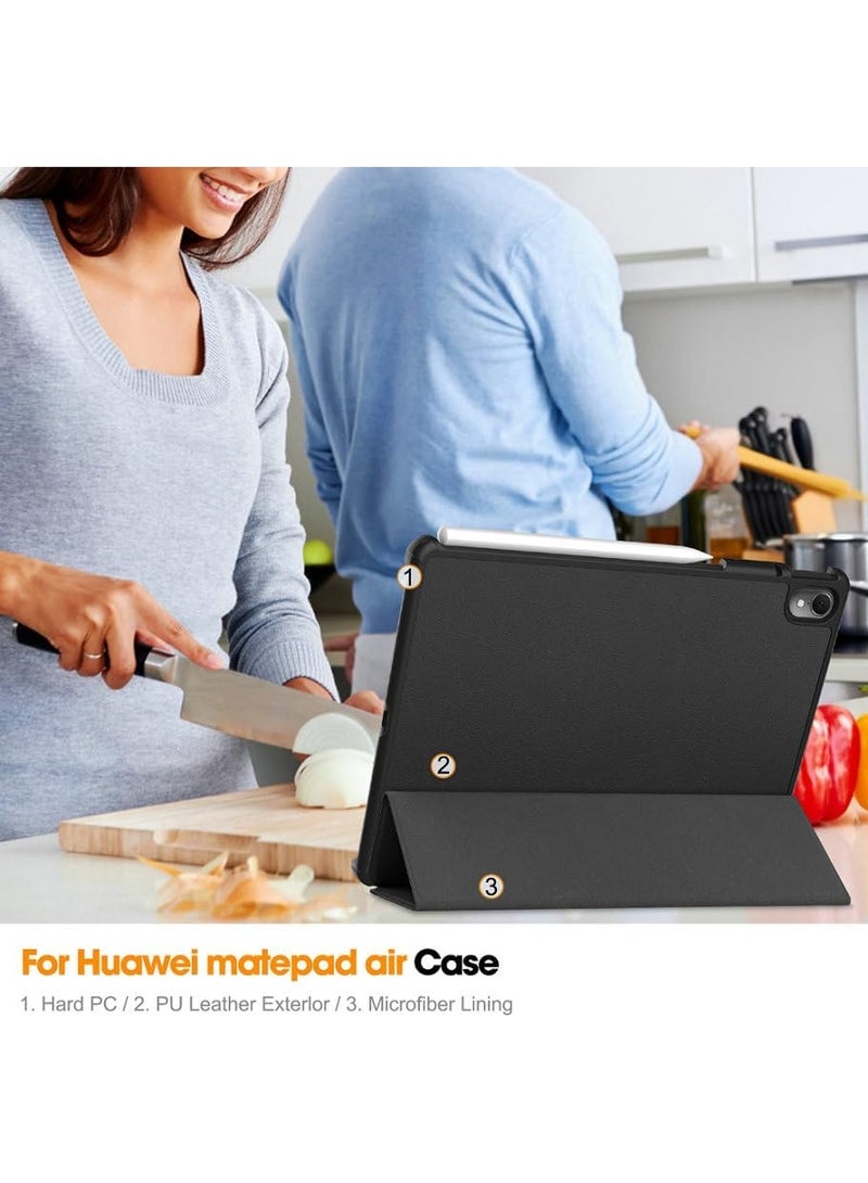 Case for Huawei MatePad 11.5 S 2024, MatePad 11.5" S, MatePad Air 11.5, Slim Smart Cover Cases Protective Case in PU Leather - Black - Image 3