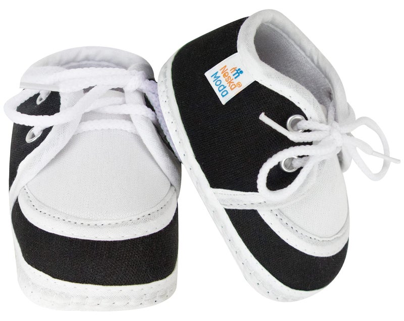 Neska Moda Unisex Baby Booties for 6 to 12 Months (Black) - Image 3