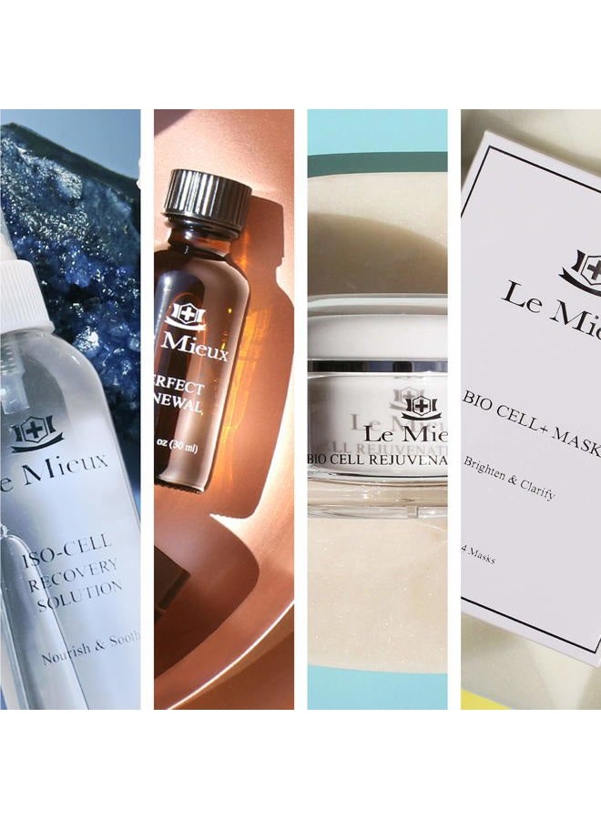 Le Mieux Beauty Essentials for Dull Skin - 5-Piece Skincare Set - Illuminating Cleanser & Toner, Vitamin C Serum, Eye Wrinkle Corrector and Bio Cell Rejuvenating Cream for Face - Image 2