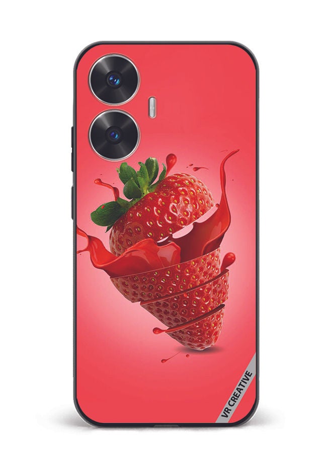 VR CREATIVE Protective Case Cover For Realme C55 Strawberry Design Multicolour - Image 1