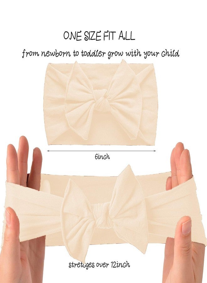 SYGA Baby Headband Velvet Bow Shape Stretchable Hairband Suitable for Newborn Infant Toddler Kids 0-3 Year (Cream) - Image 4