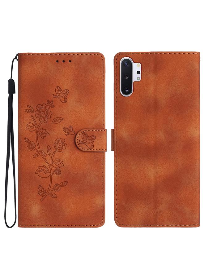 S-TOP Case For Samsung Galaxy Note10+ Flower Butterfly Embossing Pattern Leather Phone Case - Image 1
