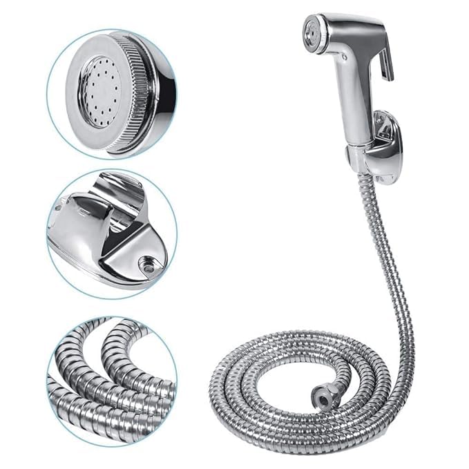 SP SELLPLUS Sellplus Handheld Bidet Sprayer for Toilet Stainless Steel Cloth Diaper Sprayer Bathroom Sprayer Kit Spray Attachment with Hose for Feminine Wash Baby Diaper Cloth and Shower Sprayer - Image 3