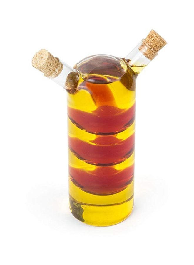 واي آند دي زجاجة زيت وخل بتصميم على شكل فقاعة أصفر/ أحمر/ شفاف 3.2x4.8x8.6بوصة  - Image 2