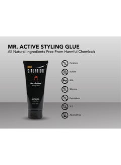 Hair Situation Mr. Active Styling Glue Hair Gel For Men Water Resistance Extreme Hold Nonflaking & Alcohol Free (3 Pack)  - Image 5