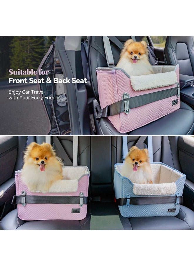 Petsfit PETSFIT Dog Car Seats for Small Dogs, Portable Puppy Car Saet for Car with Clip-On Leash, Adjustable Straps Suitable for Small Pets Up to 25lbs (Light Pink)  - Image 2