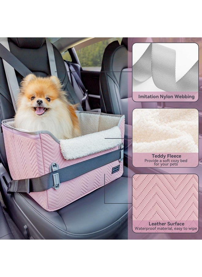 Petsfit PETSFIT Dog Car Seats for Small Dogs, Portable Puppy Car Saet for Car with Clip-On Leash, Adjustable Straps Suitable for Small Pets Up to 25lbs (Light Pink)  - Image 5