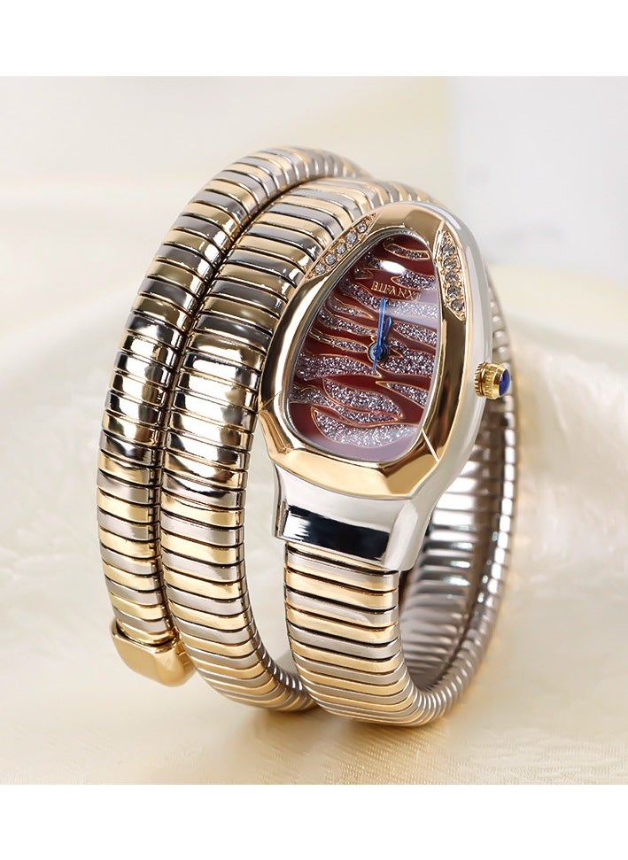 BIFANXI Women's Fashion Watch, Snake-Shaped Diamond Design Quartz Watch ,Fashionable and Versatile Diamond Watch  - Image 4