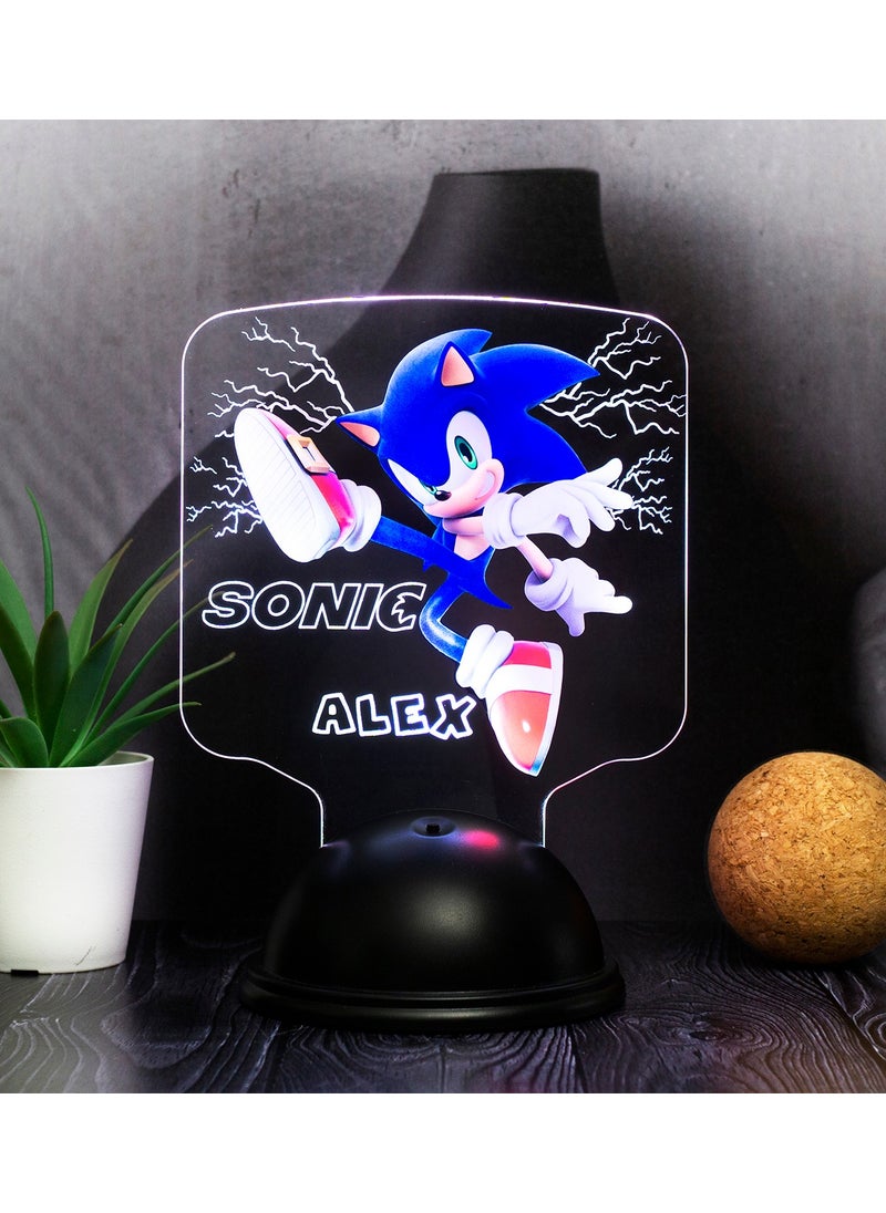 Sevgi Lambası - Love Lamp Sonic the Hedgehog Gift, Kids Room Super Sonic Gift Named LED Lamp, Sonic Design LED Lamp - Image 1
