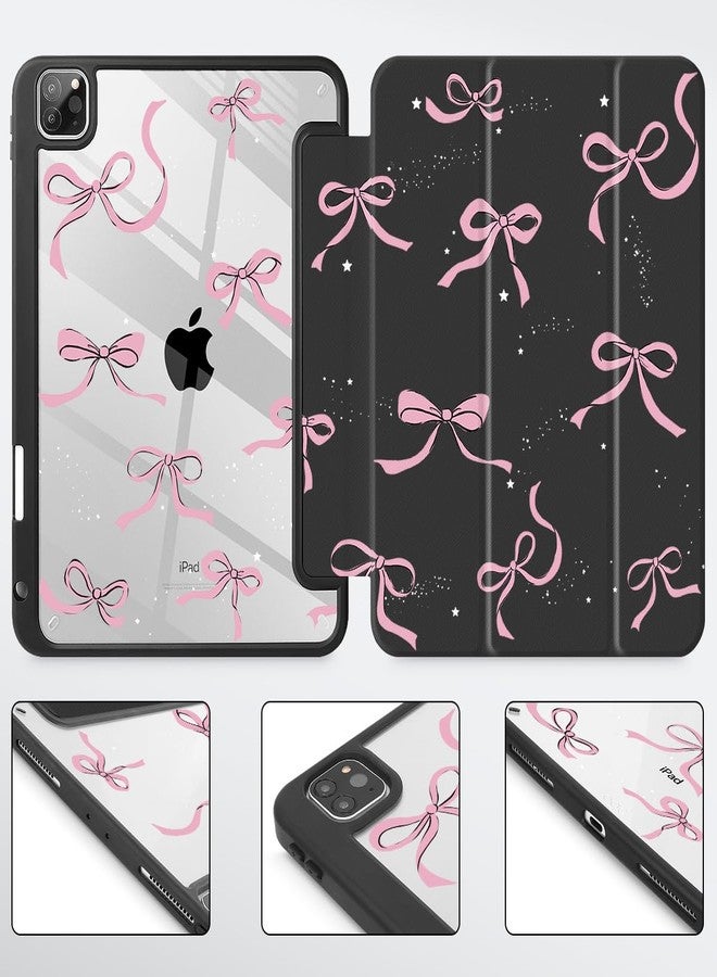 May Chen for iPad Pro 11 inch M2 4th Generation 2022, iPad Pro 11 3rd/2nd/1st Gen, Case with Transparent Shockproof Back Cover [Built-in Pencil Holder, Auto Sleep/Wake, Black Stars Bow - Image 5