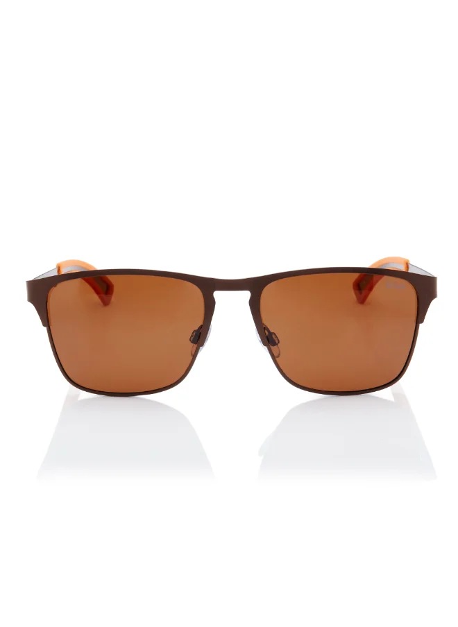 Lee Cooper Polarized Sunglasses Brown Frame Brown Mirror Lens 56mm  - LC1222C02