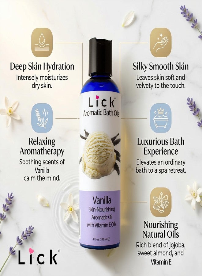 ليك زيت استحمام عطري برائحة الفانيليا من ليك - مجموعة روائح الحلويات - زيوت استحمام خفيفة للاسترخاء، 4 أونصة - Image 2