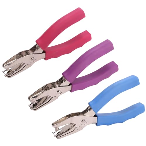 Craftinova 1 Hole Punch， 1/4 inch of Single Whole Punch，with Soft Grip Handles, with 6 Sheet Capacity, Perfect for Home Office School Supplies, can be Used for Labels and Greeting Cards，3 PCS - Image 1