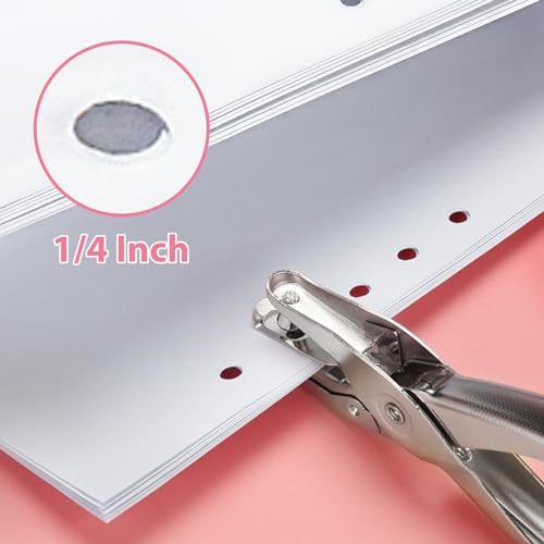 Craftinova 1 Hole Punch， 1/4 inch of Single Whole Punch，with Soft Grip Handles, with 6 Sheet Capacity, Perfect for Home Office School Supplies, can be Used for Labels and Greeting Cards，3 PCS - Image 3