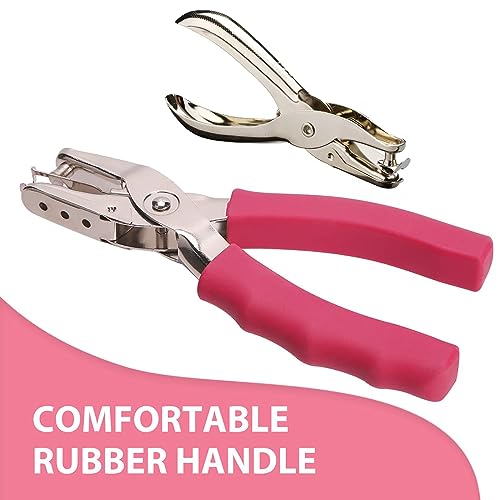 Craftinova 1 Hole Punch， 1/4 inch of Single Whole Punch，with Soft Grip Handles, with 6 Sheet Capacity, Perfect for Home Office School Supplies, can be Used for Labels and Greeting Cards，3 PCS - Image 2