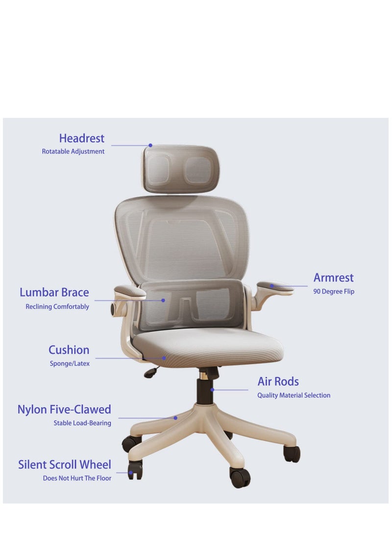 Arabest - Ergonomic Office Chair Computer Desk Chairs, Mesh Home Office Desk Chairs with Headrest,Lumbar Support, 3D Adjustable Armrests - Image 1