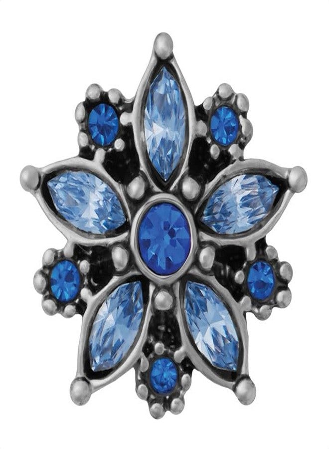 Ginger Snaps Petites Magic Flower, 12 Millimeter, Blue, Rhodium Plated, Women, Jewelry and Accessories